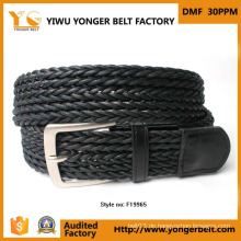Fabrik Großhandel Wachs Seil schwarz breit geflochtenen elastischen Stretch Gürtel